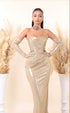 Ela - Strapless dress with ruched bodice